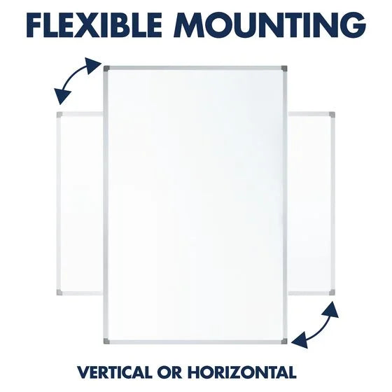 Porcelain Magnetic Whiteboard 8 x 4 Silver Aluminum K352