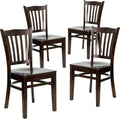 4 Pack Walnut Wood Restaurant Chair H38827