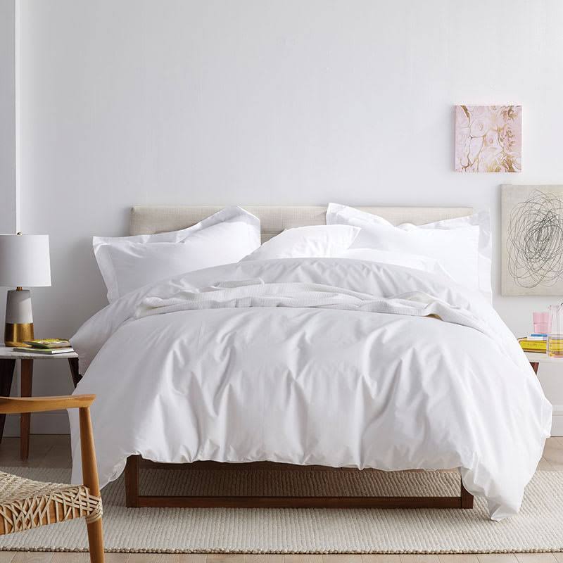 Gray Smoke 300-Thread Count Cotton Percale California King Fitted Sheet I3449