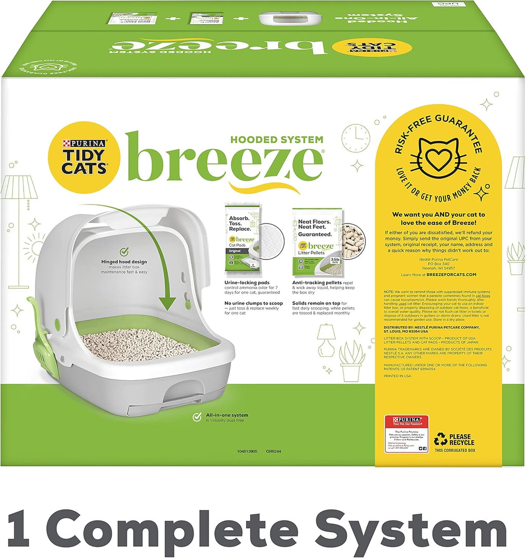 Hooded Cat Litter Box System Starter Kit with Pads & Pellets Pack of 2 D298994