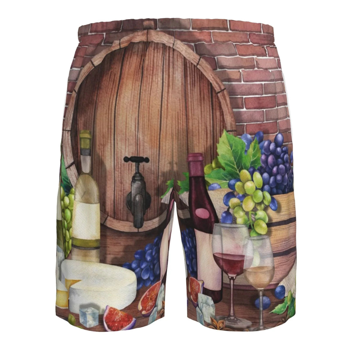 Red Wine Hawaiian Shorts With Pockets F17781