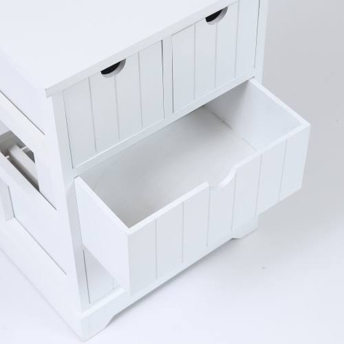 White Beadboard Wood Cabinet X336