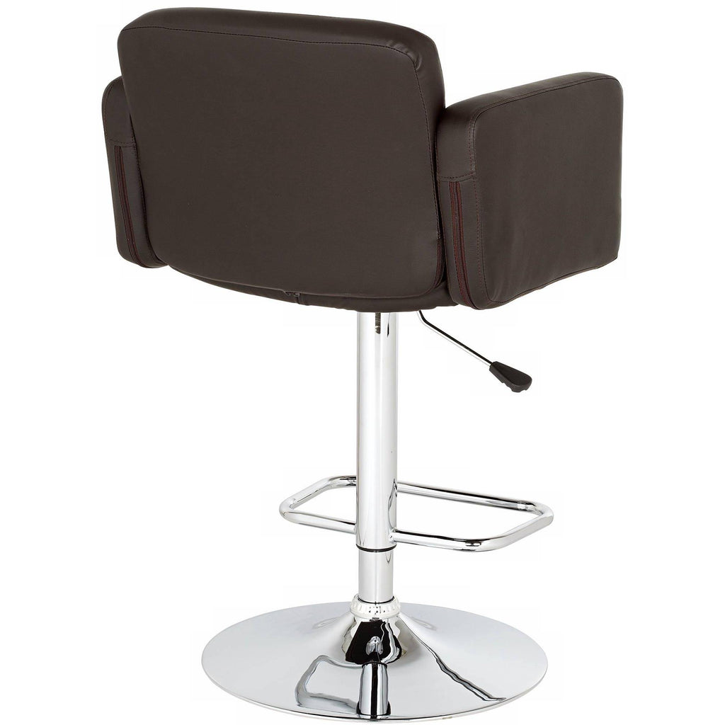 Espresso Faux Leather Adjustable Swivel Bar Stool L387