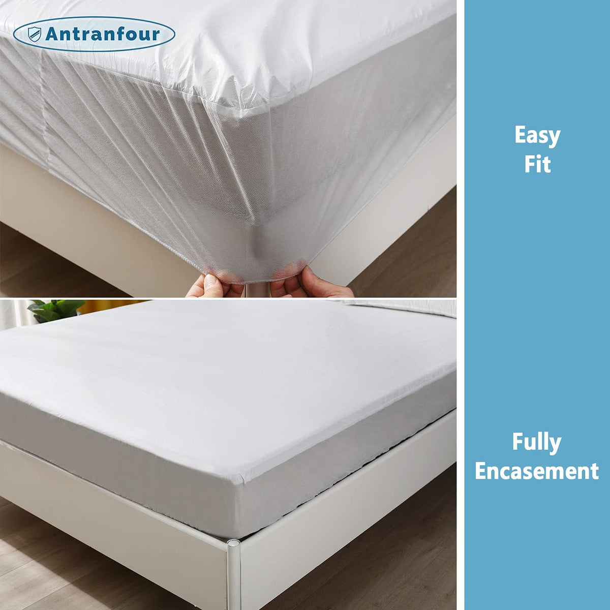 Non Woven Fabric Mattress Protector Queen Size Pack of 2 F400269