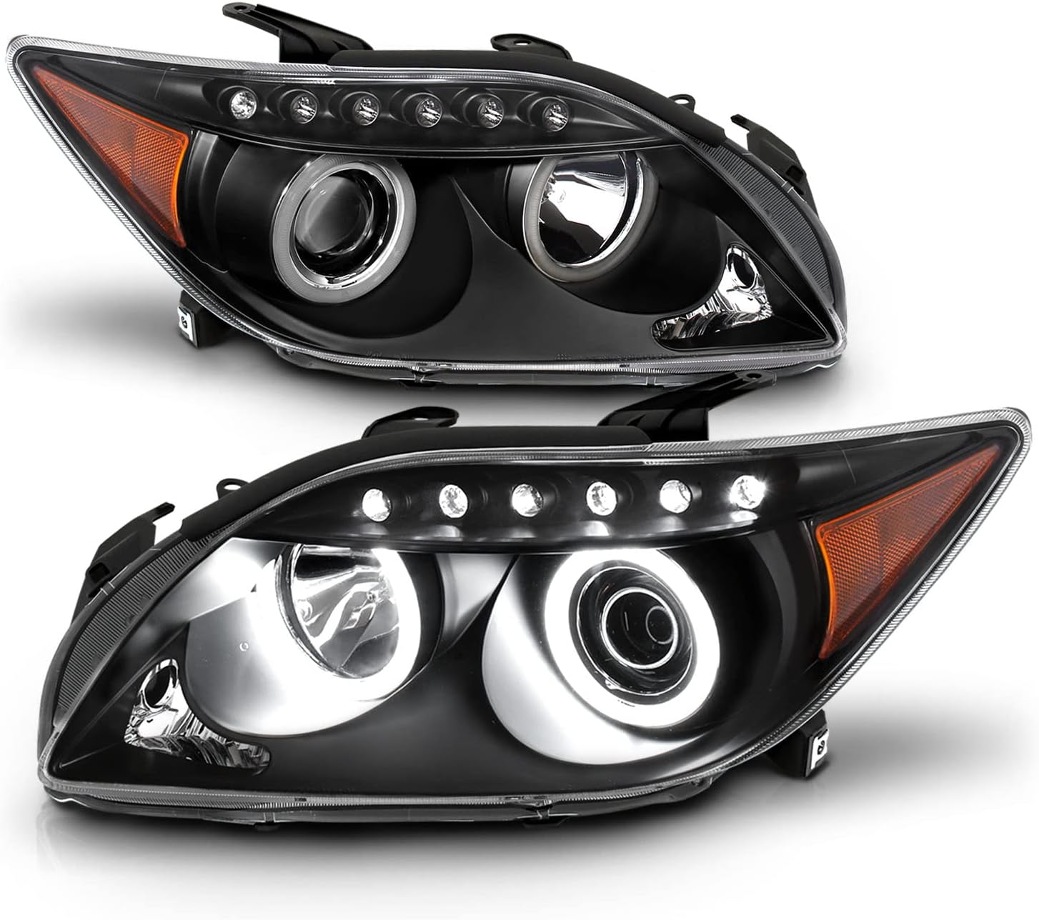 Black Projector Headlights LED Halo for Scion Tc R494