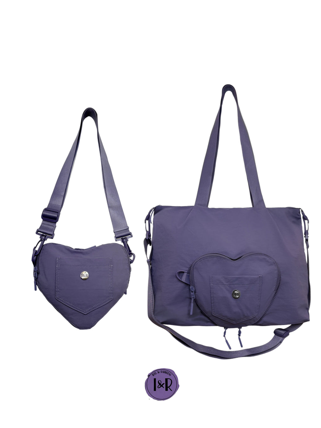The Iris Flex Sling/Tote Bag (#2026) Fashionable Heart Shaped Tote Bag - By Iris & Rainbow