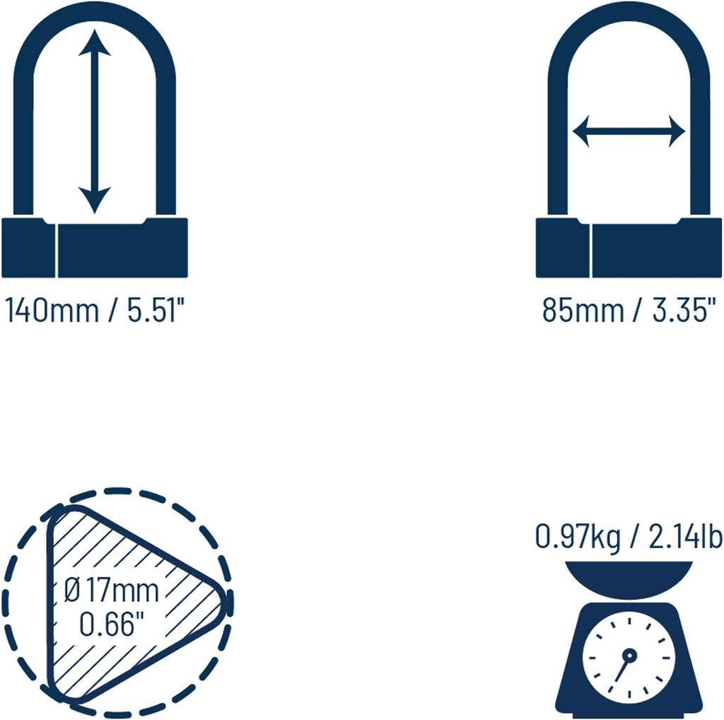 Bike U Lock with Keys Pack of 2 E12090