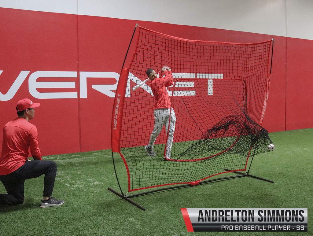 7x7 Baseball Softball Hitting Net with Weighted Heavy Ball and Carry Bag U447