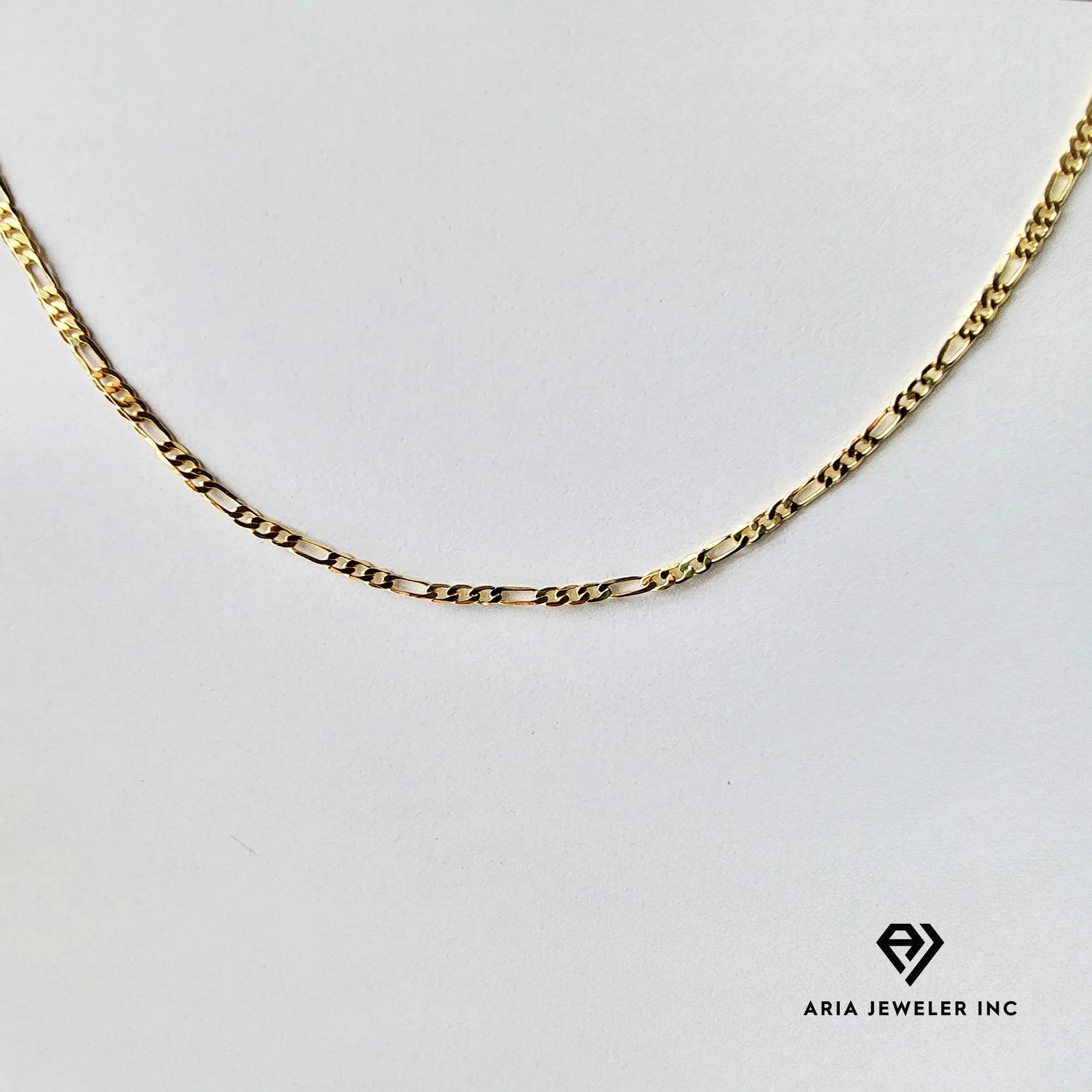 14k Bonded Gold Necklace with Red Rose Pendant, 14K Figaro Chain Necklace G607133