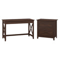 48W Writing Desk with 2 Drawer Lateral File Cabinet in Bing Cherry J5819