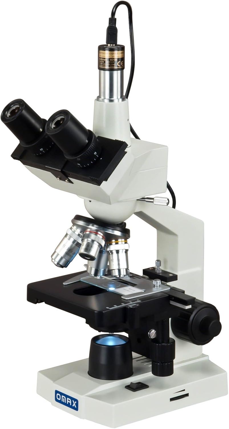40X-2500X LED Digital Trinocular Compound Microscope with 5MP Camera and Mechanical Stage B223
