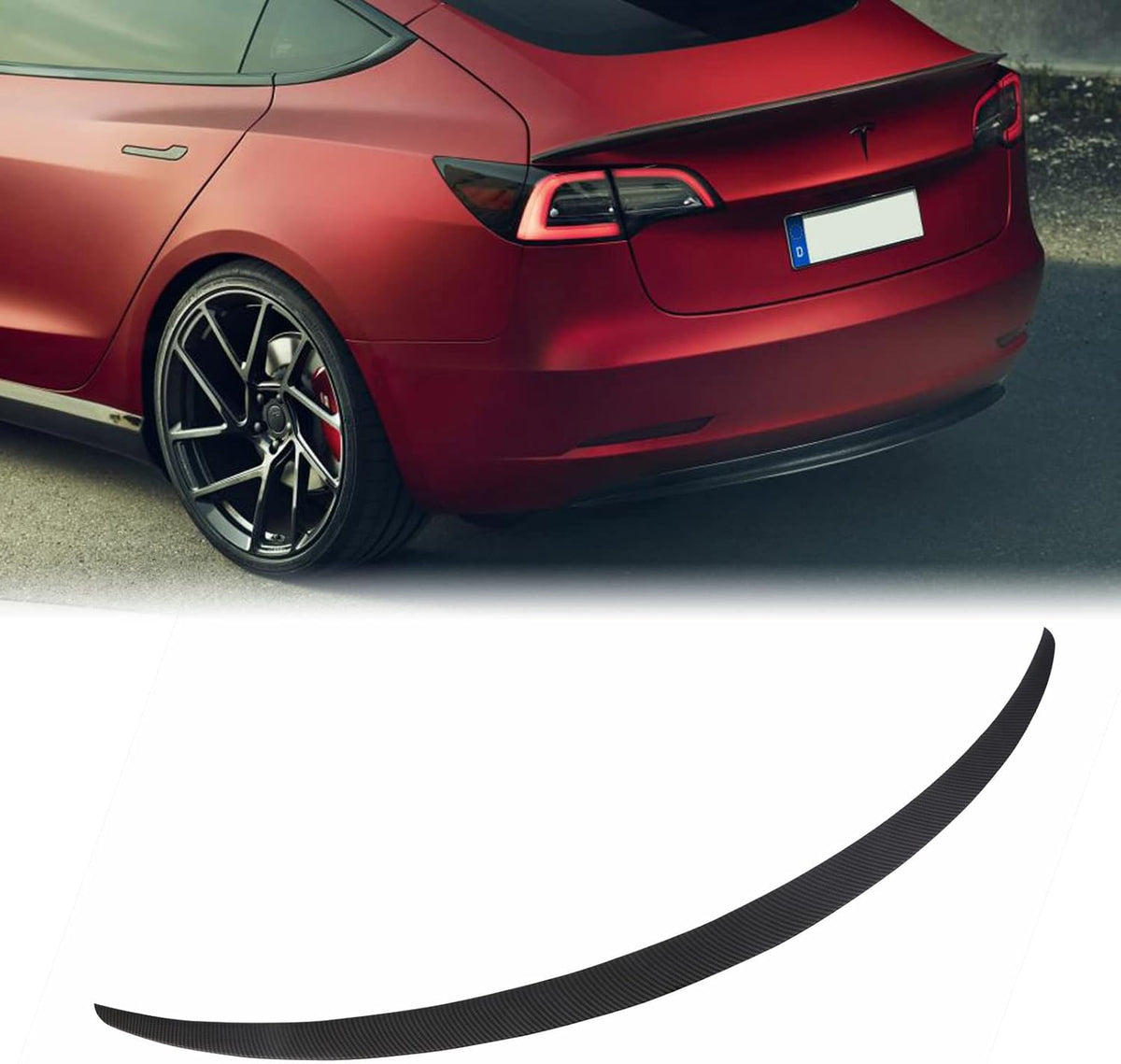 Matte Black Rear Trunk Spoiler for Tesla Model 3 U854486