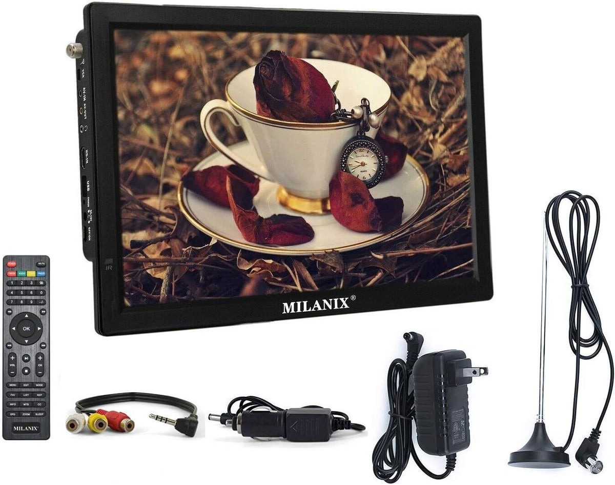 14.1 Portable Widescreen LED TV with HDMI, USB/SD Card Slot, and Remote Control B3286
