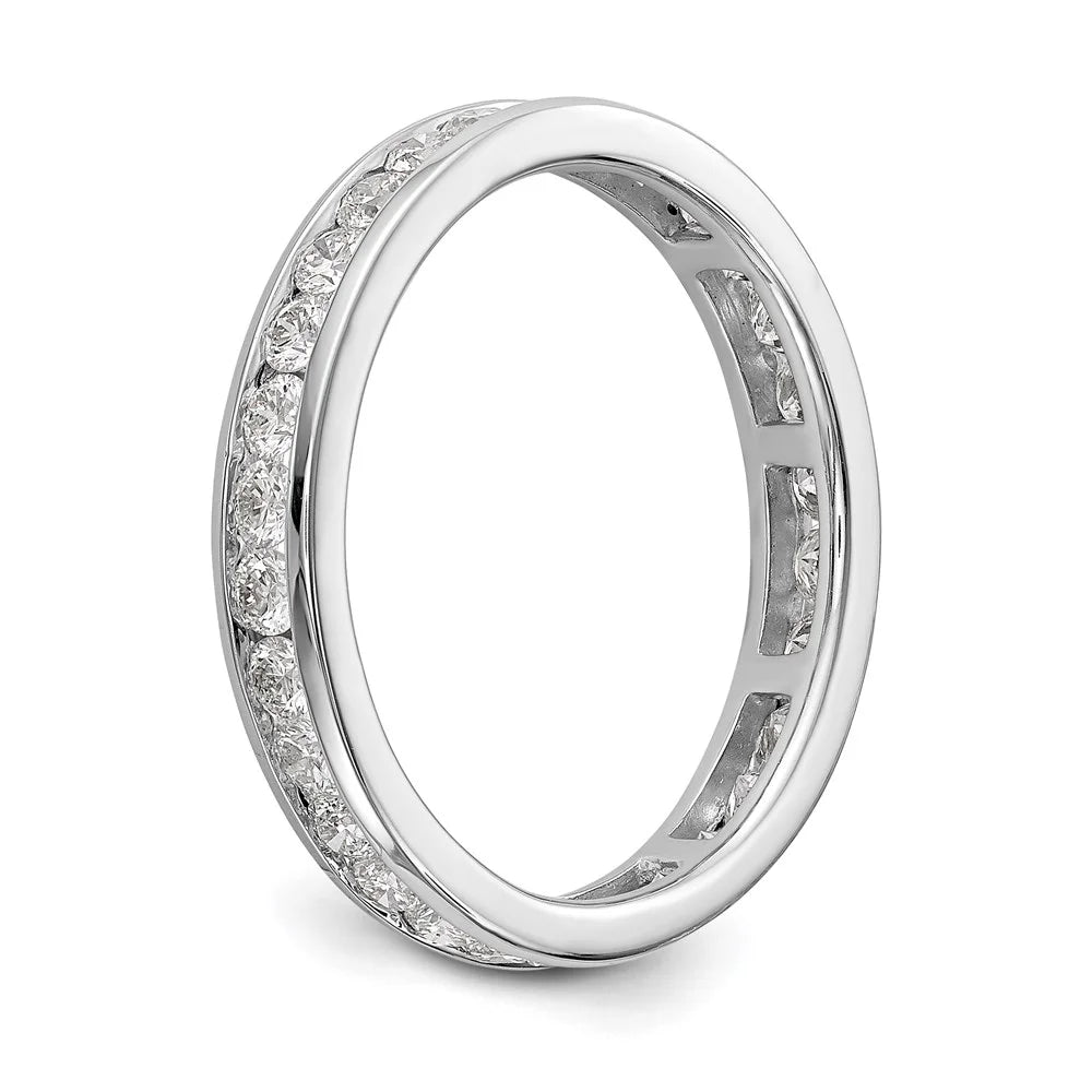 14K White Gold Diamond Eternity Ring Band Channel Set Size 9 Q43766