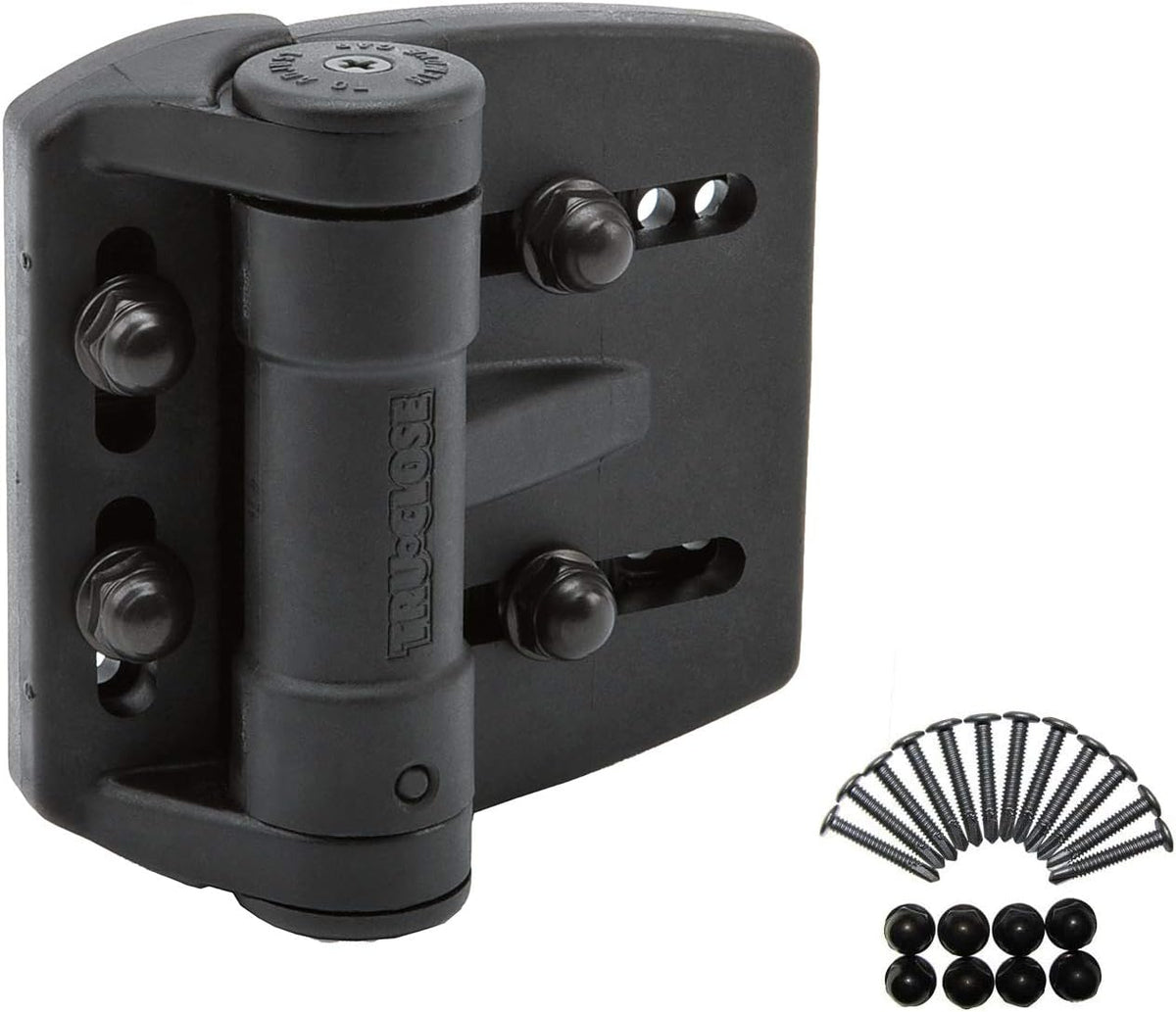 Black 3-Way Adjustable Round Post Gate Hinges, 2 Count B75130