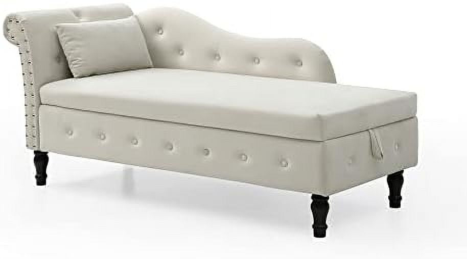 Orange Upholstered Chaise Lounge Chair with Pillow S5340