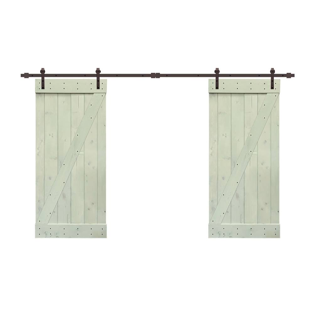 Charcoal Black Double Barn Door with Hardware Kit 48 x 84 L64309