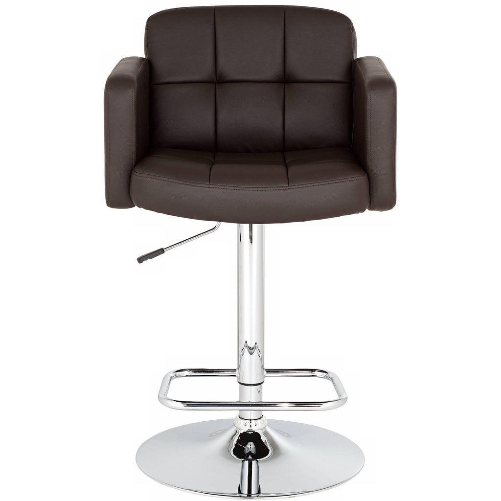 Espresso Faux Leather Adjustable Swivel Bar Stool L387