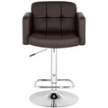 Espresso Faux Leather Adjustable Swivel Bar Stool L387