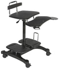 Sit-Stand Mobile Computer Desk Cart with CPU Shelf and Printer M462