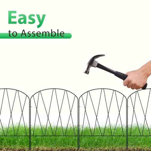 10.3 ft x 15.9 in Rustproof Metal Garden Fence Z8555