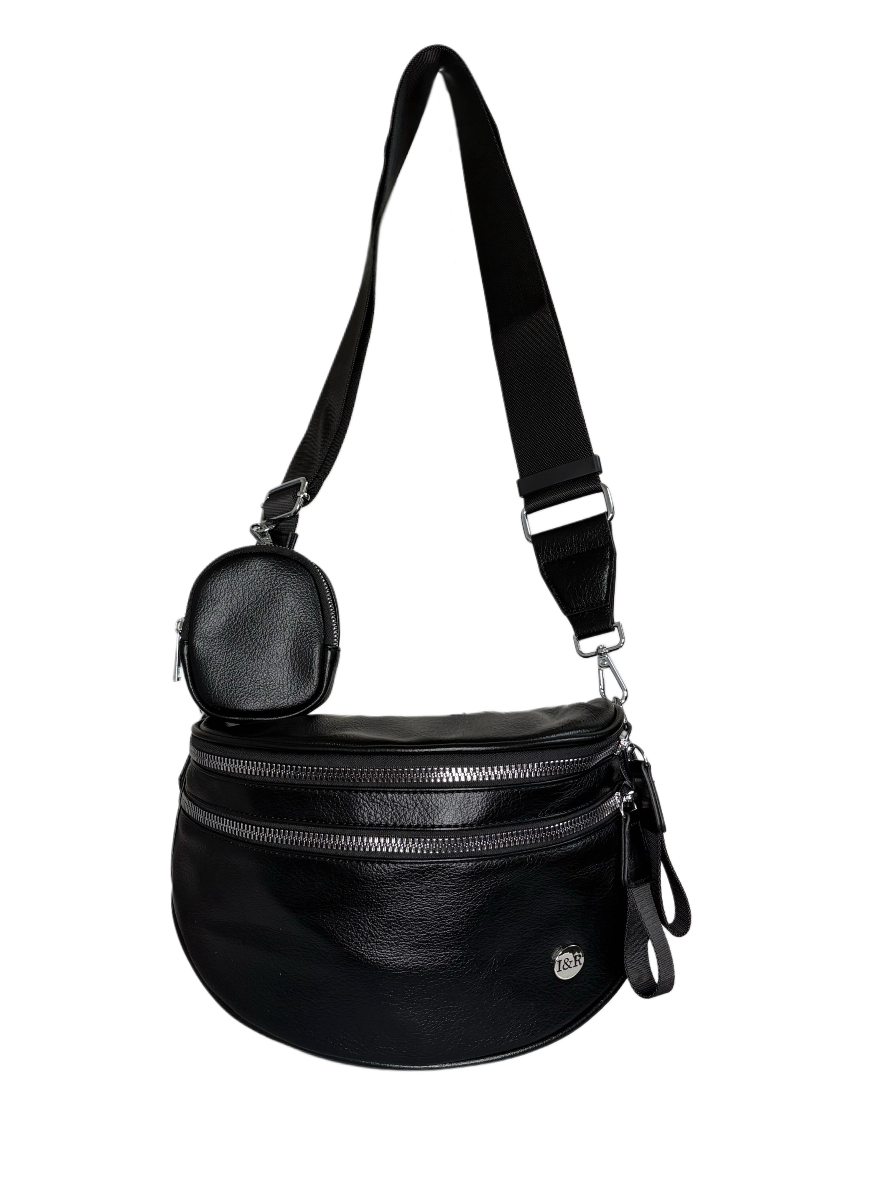 Iris June Best Version Faux Leather Bag (#8063) Detachable Strap Hip Bag with Coin Purse - By Iris & Rainbow