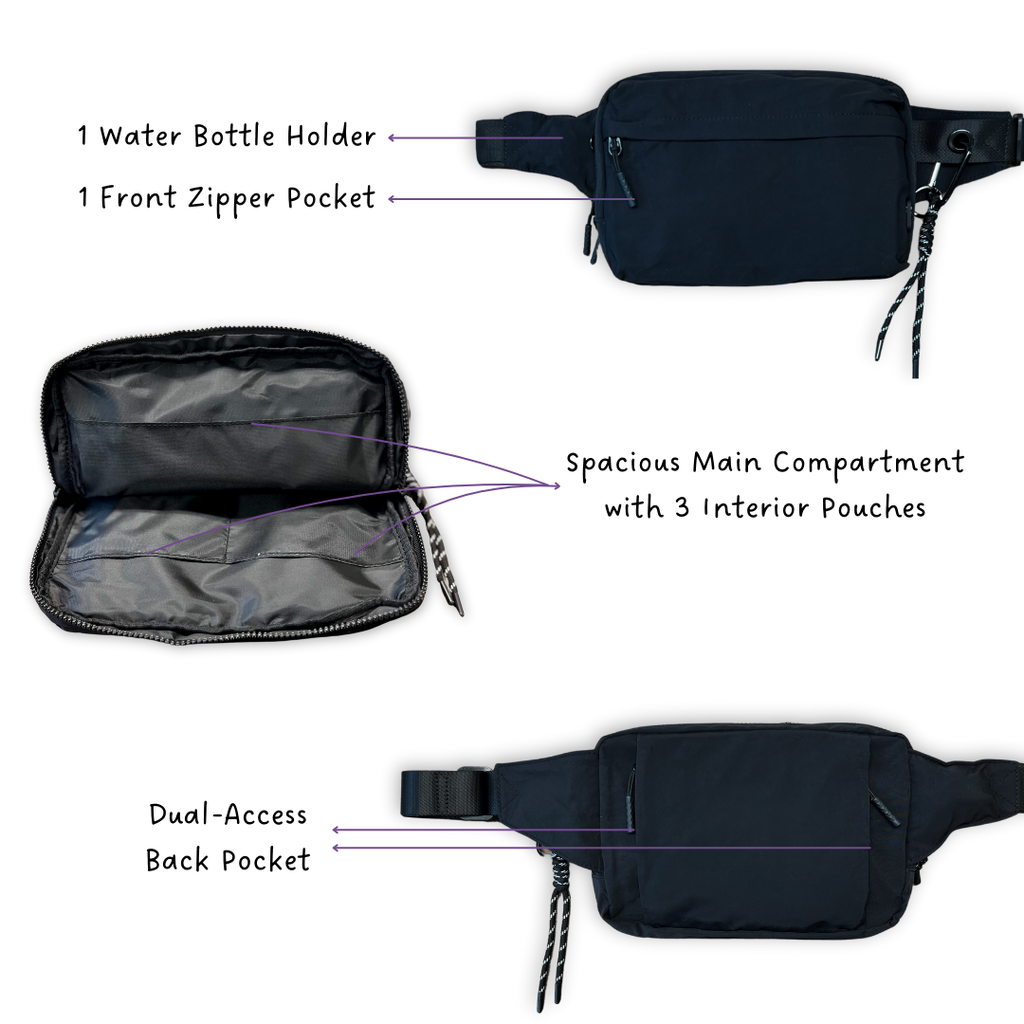New All In One Iris Shoulder Crossbody Bag 2.0 (#1150) Water Bottle Holder, Adjustable Strap - By Iris & Rainbow