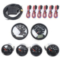 Black 6 Gauge Set Digital Speedometer Tacho Fuel Level Gauge Water Temp Volts Oil Pressure V245545