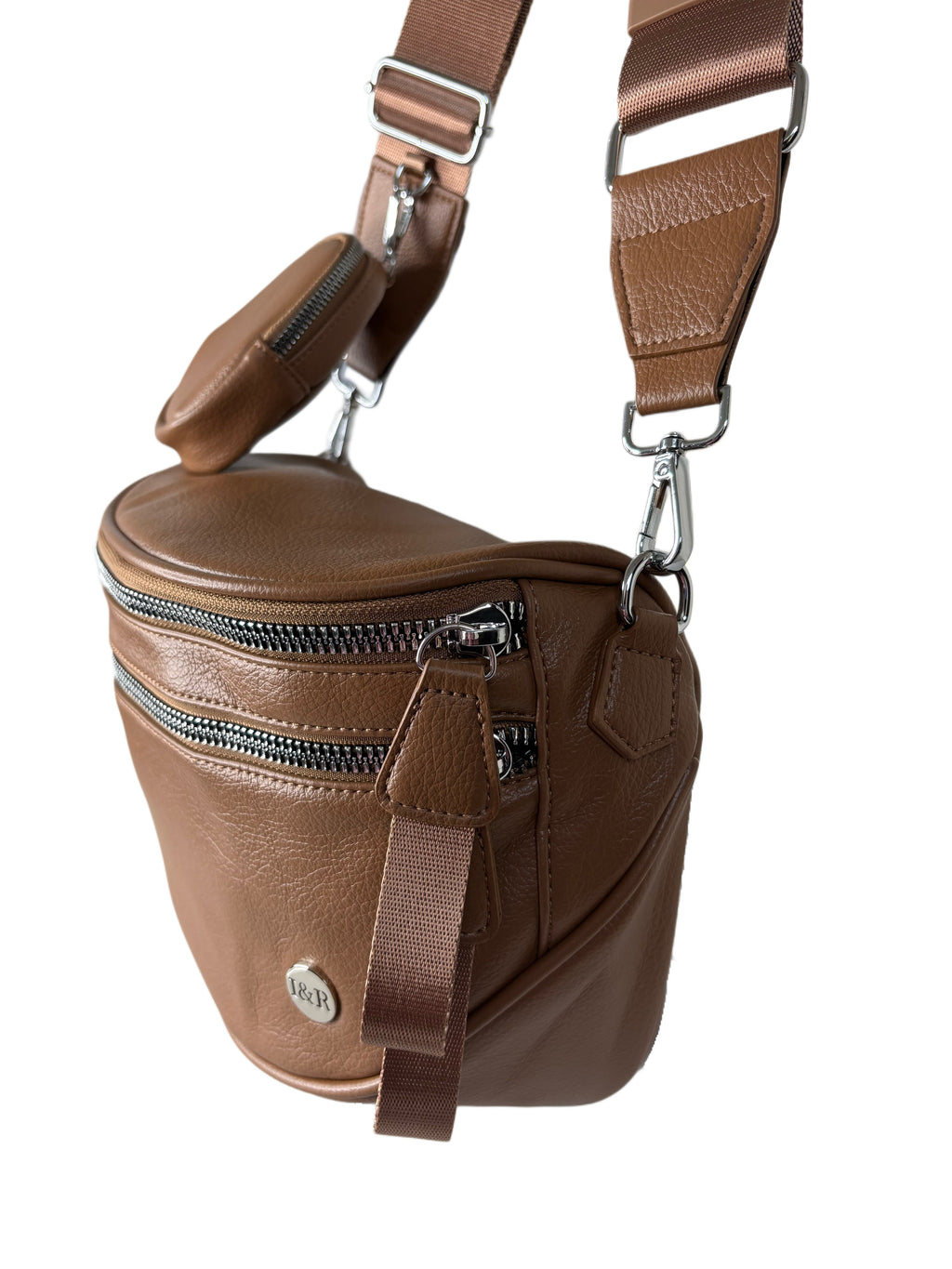 Iris June Best Version Faux Leather Bag (#8063) Detachable Strap Hip Bag with Coin Purse - By Iris & Rainbow