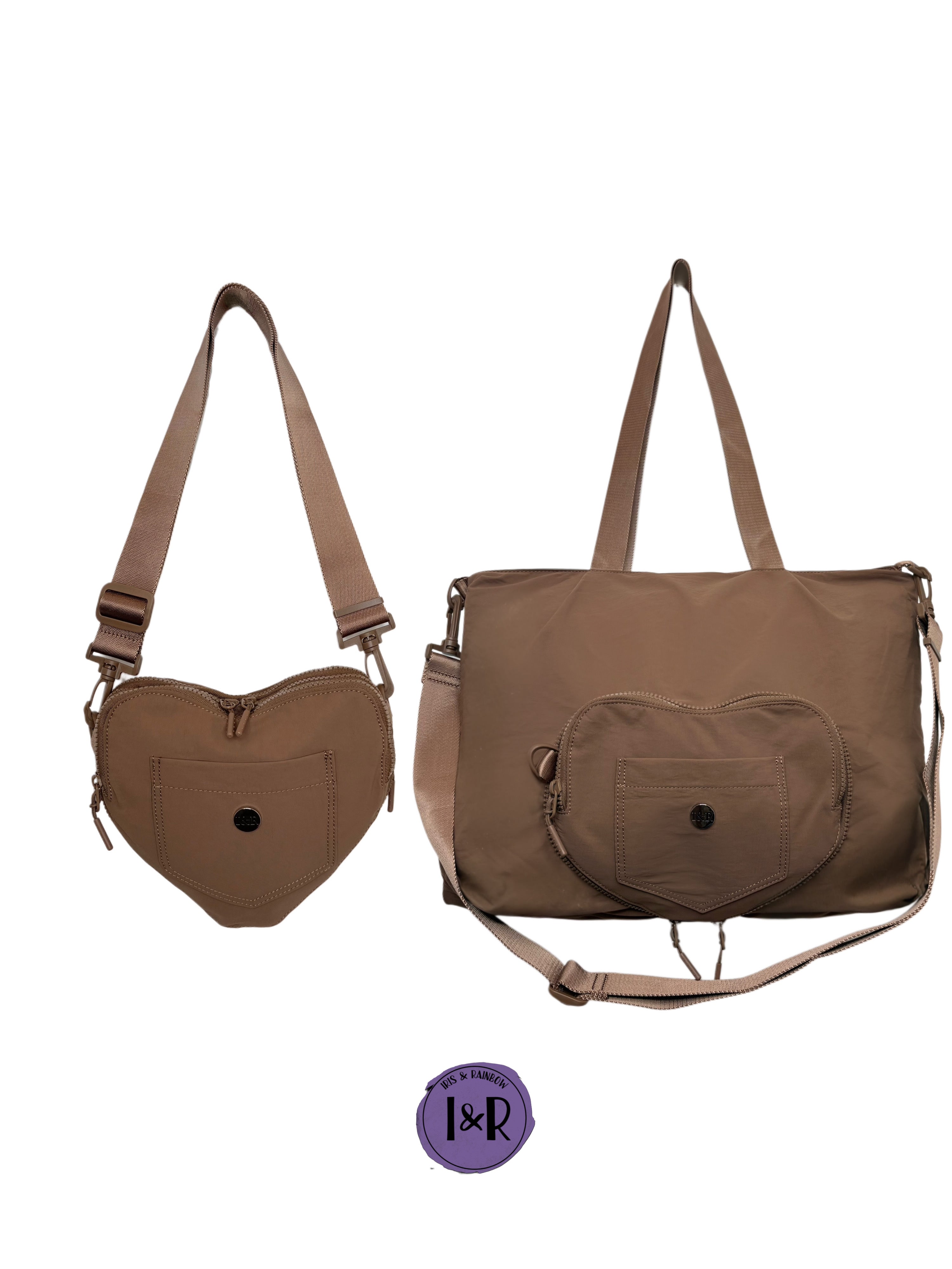 The Iris Flex Sling/Tote Bag (#2026) Fashionable Heart Shaped Tote Bag - By Iris & Rainbow