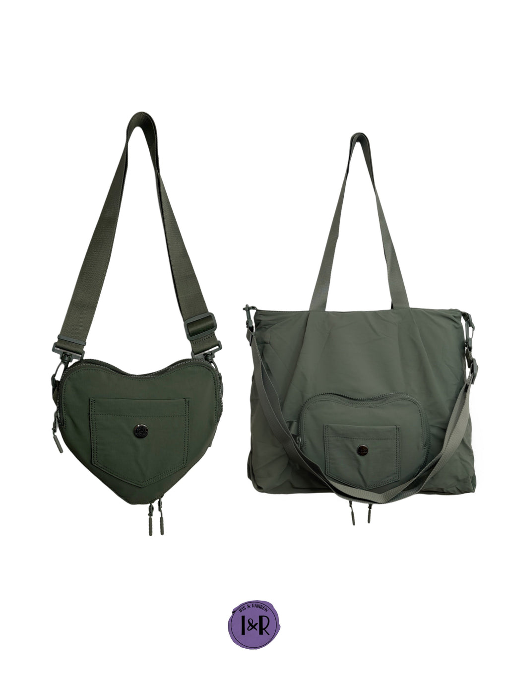 The Iris Flex Sling/Tote Bag (#2026) Fashionable Heart Shaped Tote Bag - By Iris & Rainbow