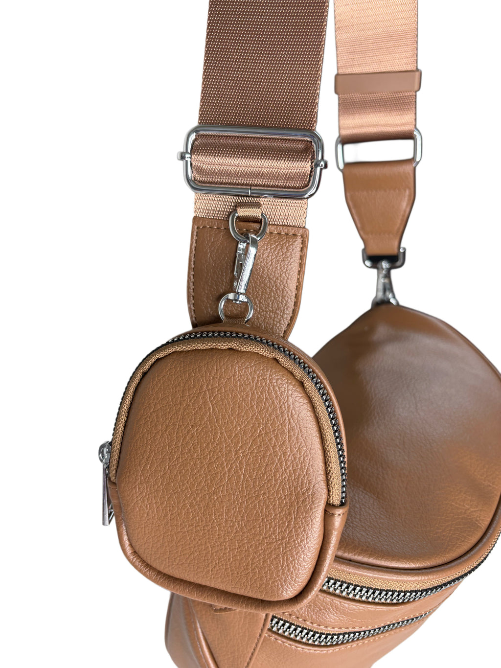 Iris June Best Version Faux Leather Bag (#8063) Detachable Strap Hip Bag with Coin Purse - By Iris & Rainbow