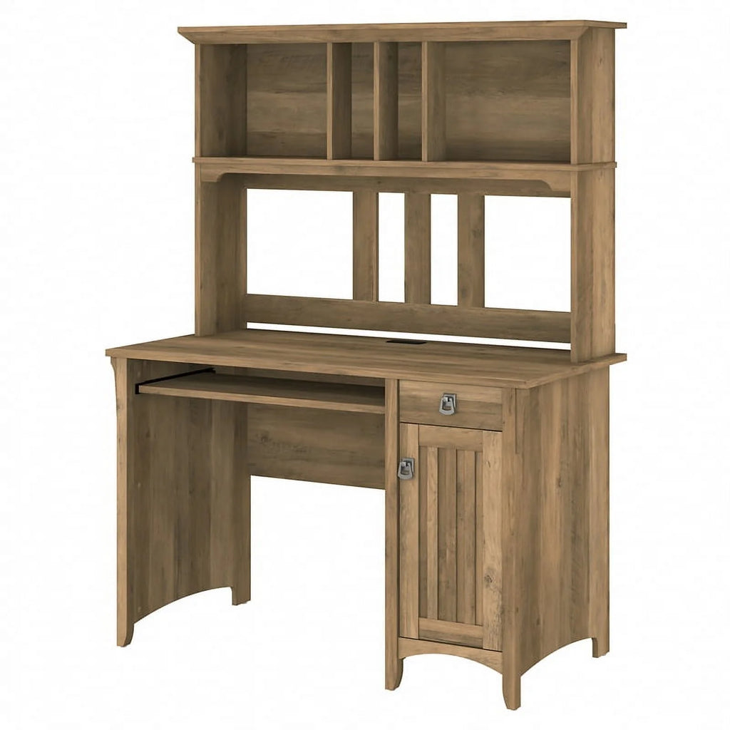 Small Computer Desk with Hutch in Reclaimed Pine M508496