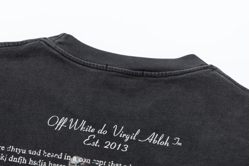 Off-White Colorful Figure Graphic Short Sleeve Crewneck T-Shirt