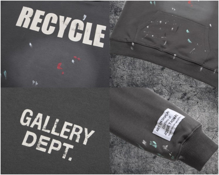 Gallery Dept Letter Print Hoodie Loose Couple Streetwear Sweatshirt