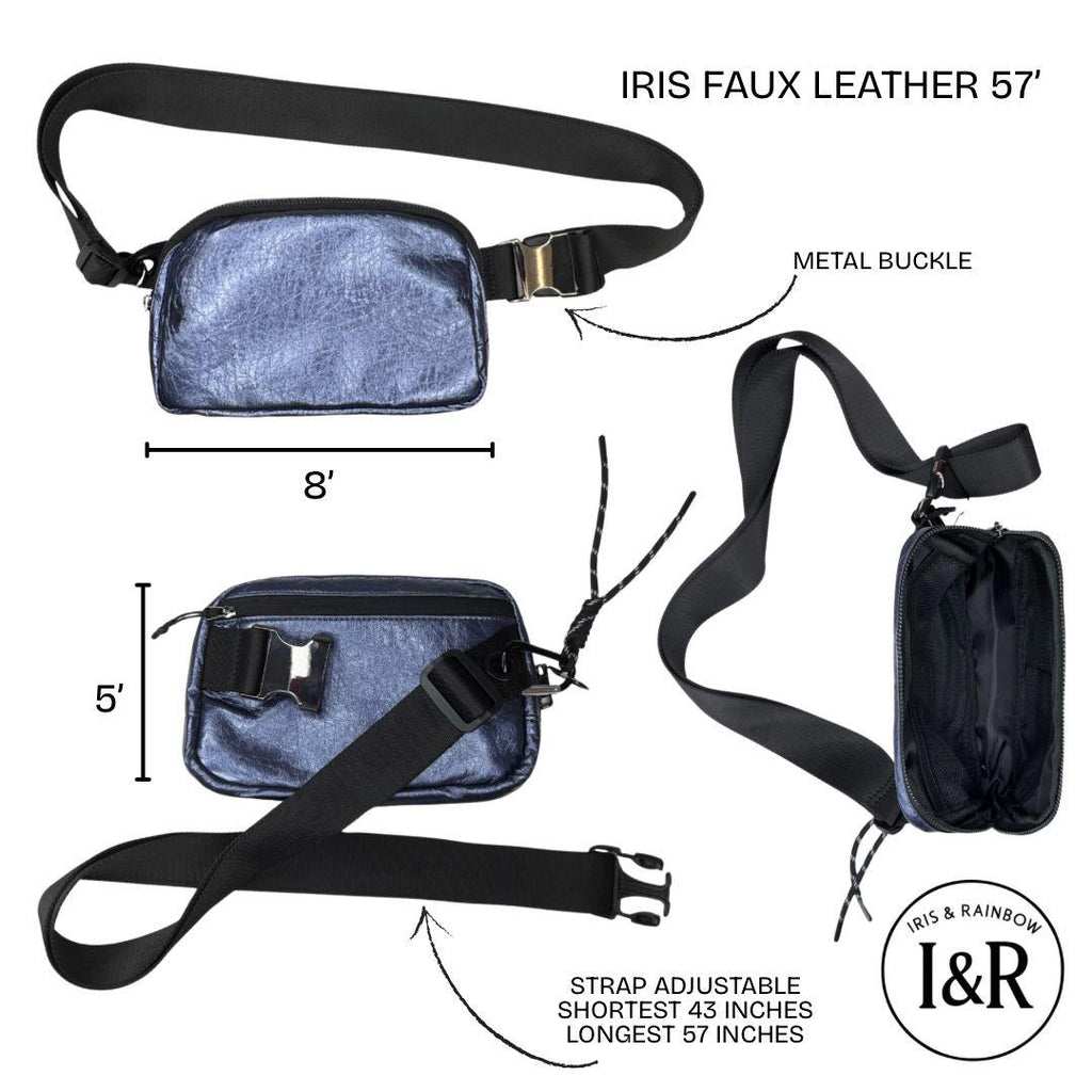 Iris Faux Leather 57" Long Strap Bag (#1140L) - By Iris & Rainbow
