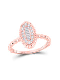 Baguette Diamond Oval Cluster Ring 1/4 Cttw R367