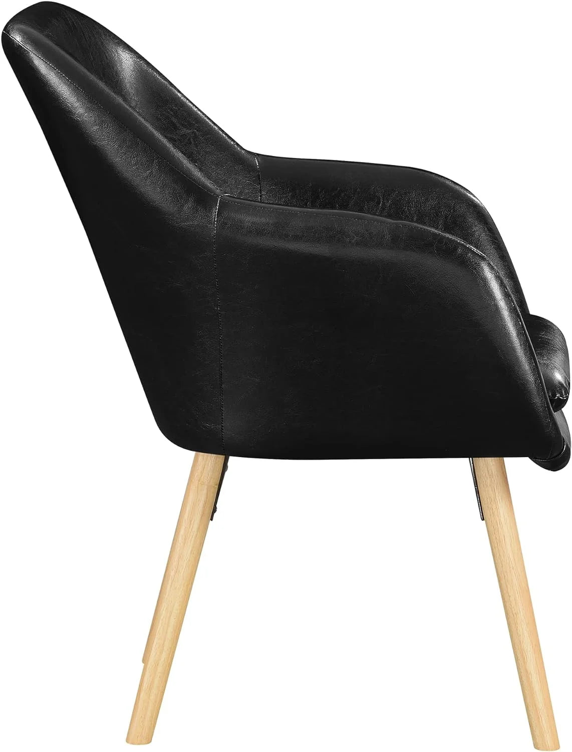 Black Faux Leather Accent Chair L7902
