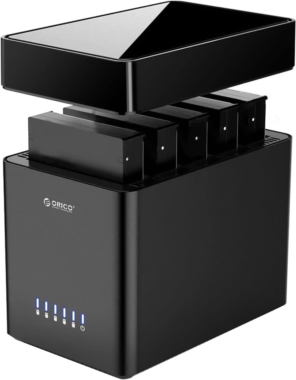 5 Bay Hard Drive Enclosure USB 3.0 to SATA 3.5 inch Magnetic Tool-Free External HDD SSD Enclosure Storage Case Built-in Fan S80196