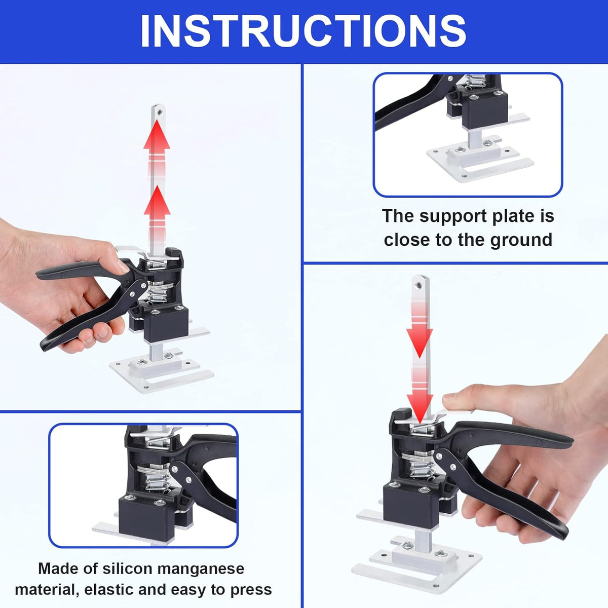 2 Packs Hand Lifting Tool Jack, Height Adjuster 0.2-8In, Up to 220lb P1010