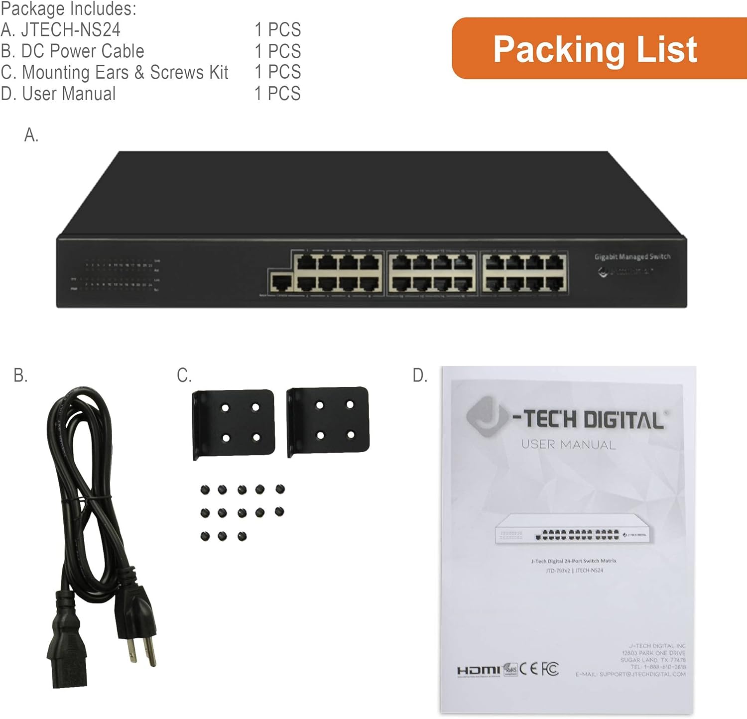 24 Ports Gigabit Ethernet Smart Managed Switch K766250