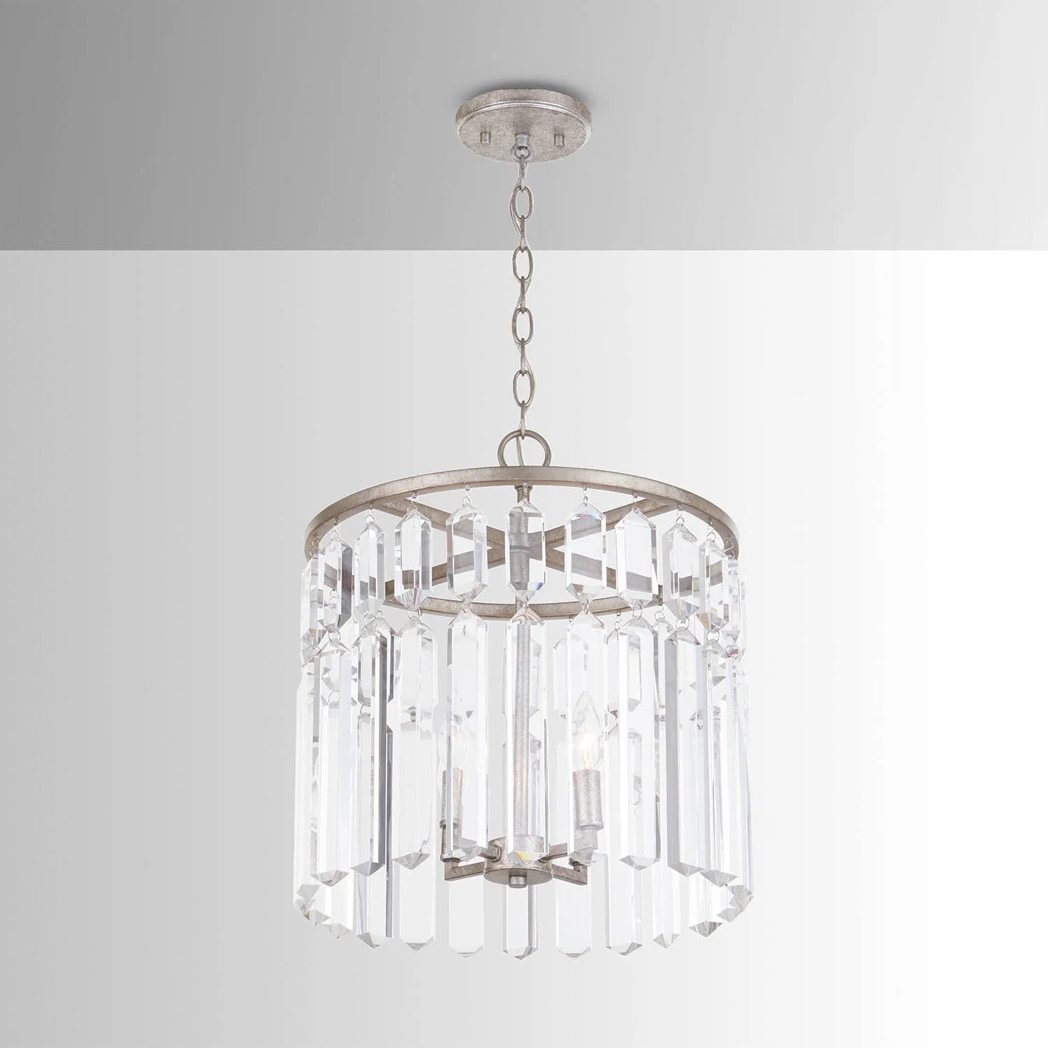 Antique Silver Semi Flush Mount Light B92213