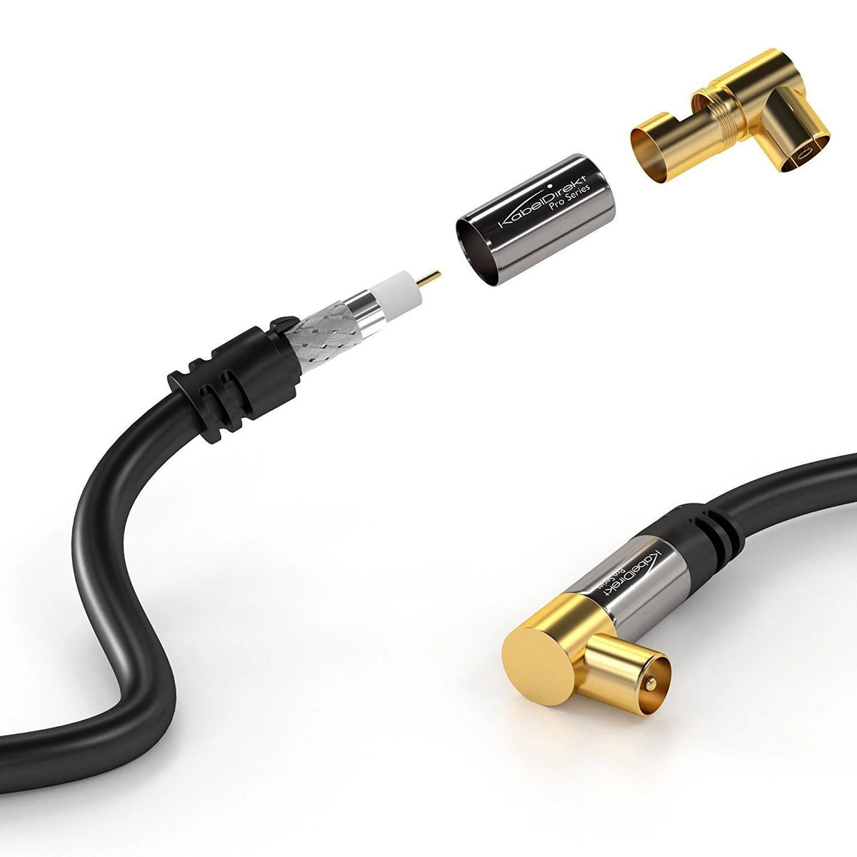 12.5M Coaxial Antenna Cable with Angle 90° (Male to Female, 75 Ohm) M682