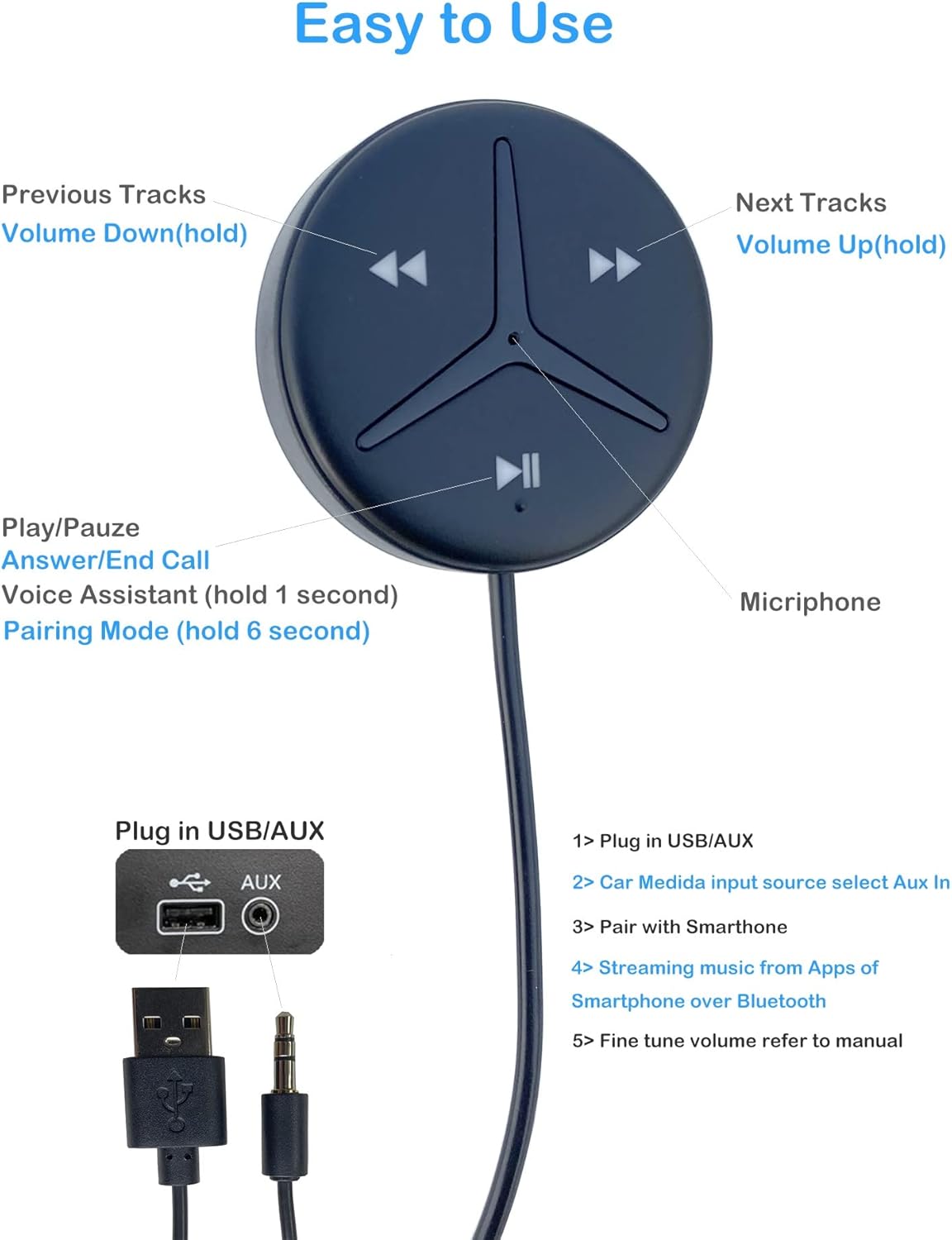 Bluetooth Aux Receiver Pack of 2 G57692