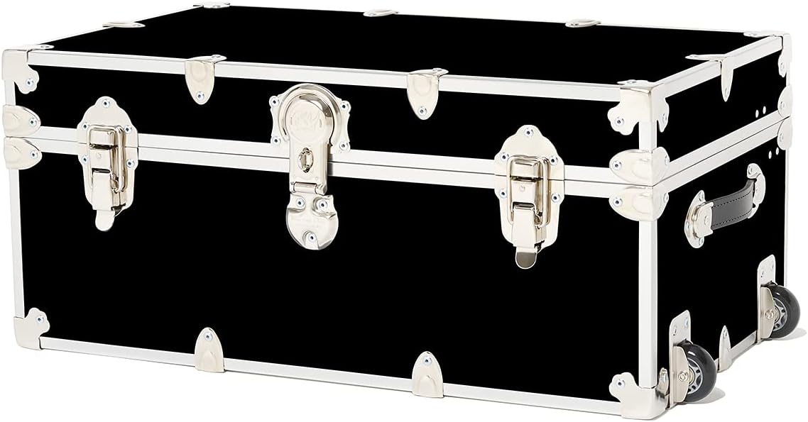 Large Armor Roller Trunk with Mounted Wheels, 32x18x14 (Black) A994