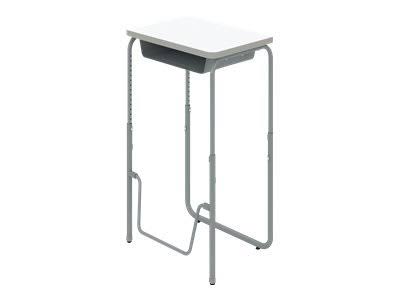 White Height Adjustable Student Desk with Book Box L45713