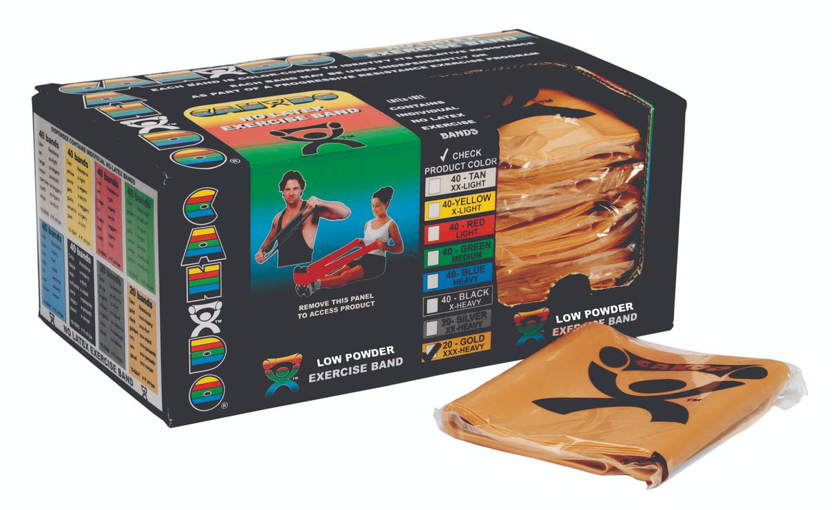 Low Powder Exercise Band - Box of 40 - Gold T519