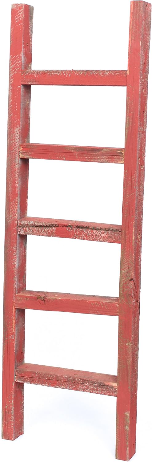 Rustic Farmhouse Decorative Ladder 6ft Weathered Gray C92661