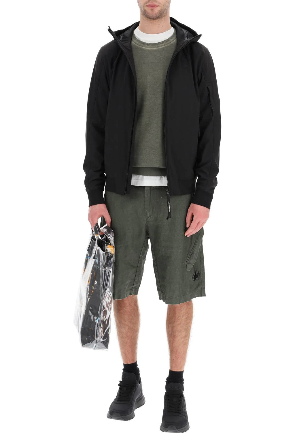 Black Technical Hooded Jacket D30227