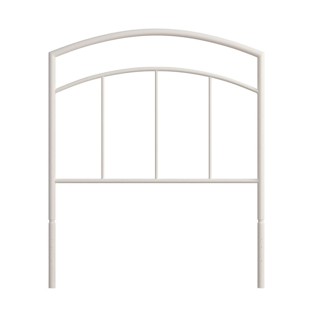 Textured White Twin Metal Headboard with Frame H75434